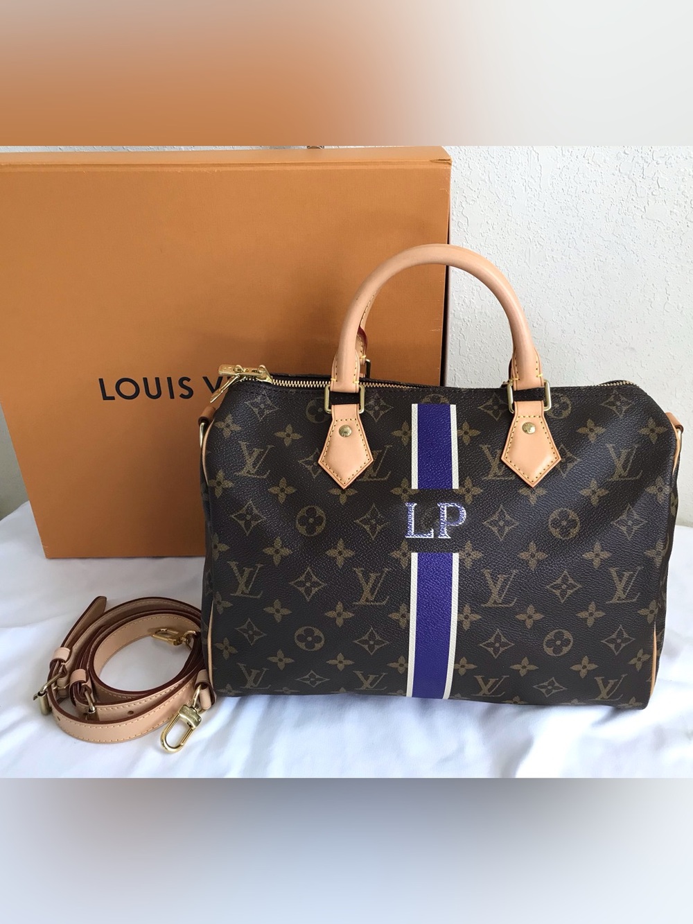 Louis Vuitton Speedy Bandolier 30 W/ initial LP